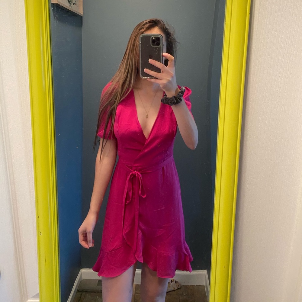 Pink wrap dress